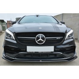 Накладка сплиттер на передний бампер Вар3 на Mercedes CLA C117 A45 AMG рестайл